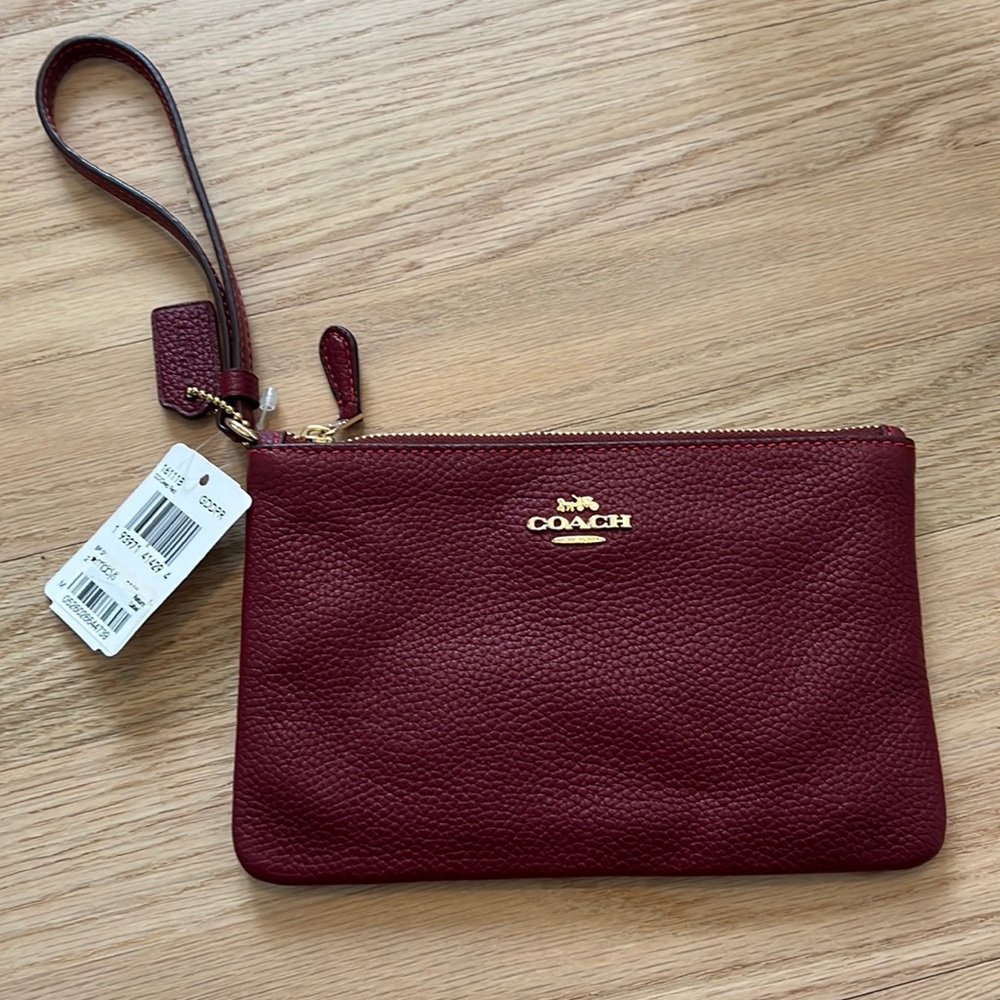 Never used red coach wristlet